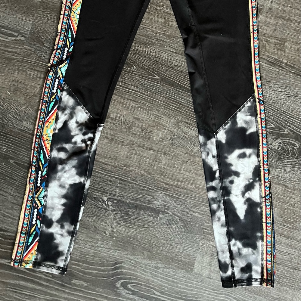 MOSSIMO Supply Co. | drawstring leggings with colorful Aztec print + B&W tie dye